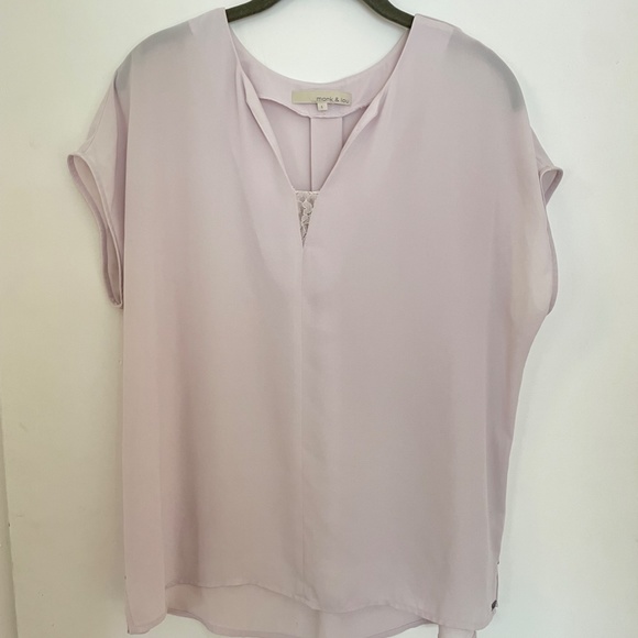 Soft Lilac short sleeve blouse - Picture 1 of 3